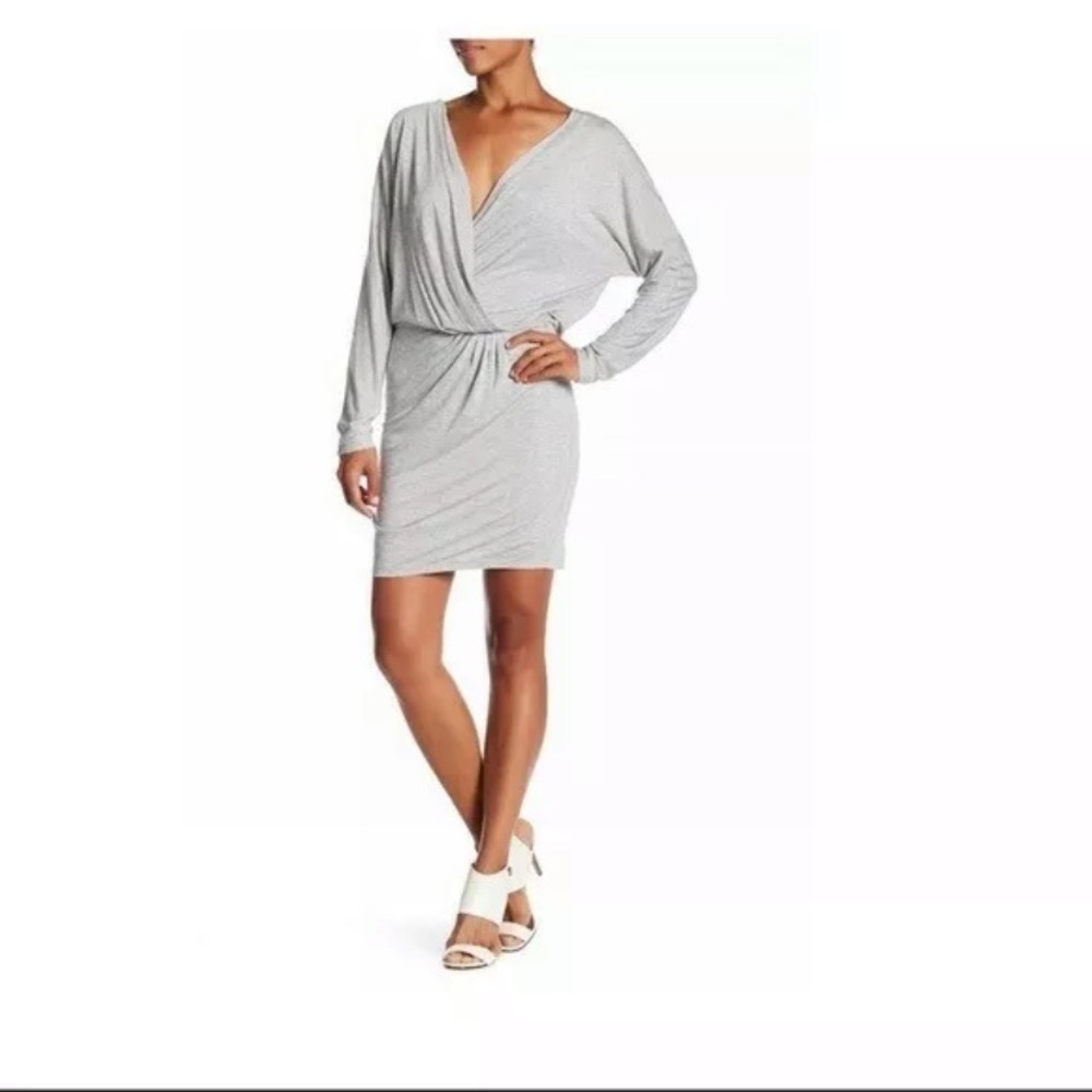 Haute Hippie Ruche-Side Mini Dress Cobalt and Grey